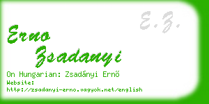 erno zsadanyi business card