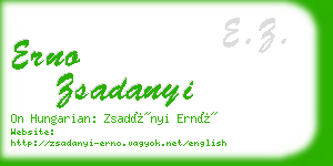 erno zsadanyi business card